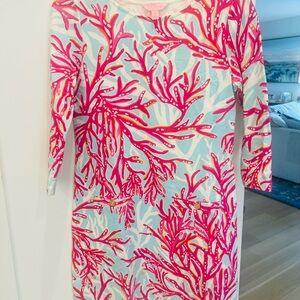 Lilly Pulitzer Multi-Color Coral Print Dress - Blue, Pink & Coral